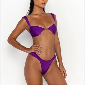 Sommer swim soriya bikini top in petunia and Sadie petunia bottom